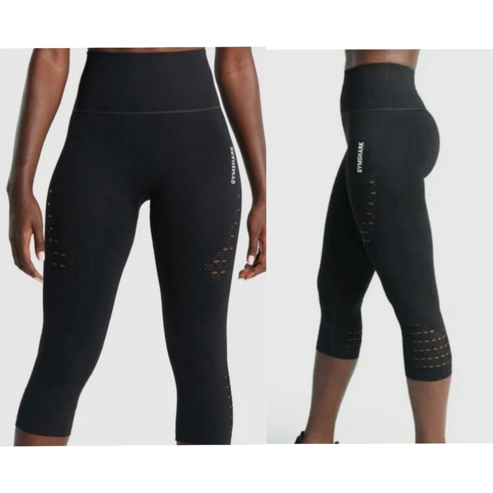 Gymshark Energy Seamless Cropped Leggings - Black